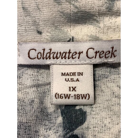 Coldwater Creek Women Kimono Cardigan Plus Size 1X Cream Black Floral Jacket EUC - Picture 6 of 8